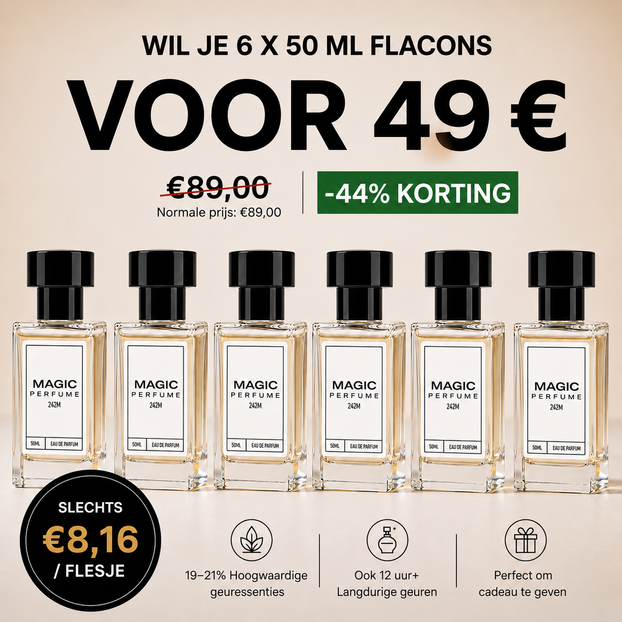 6 X 50ml Parfumflessen