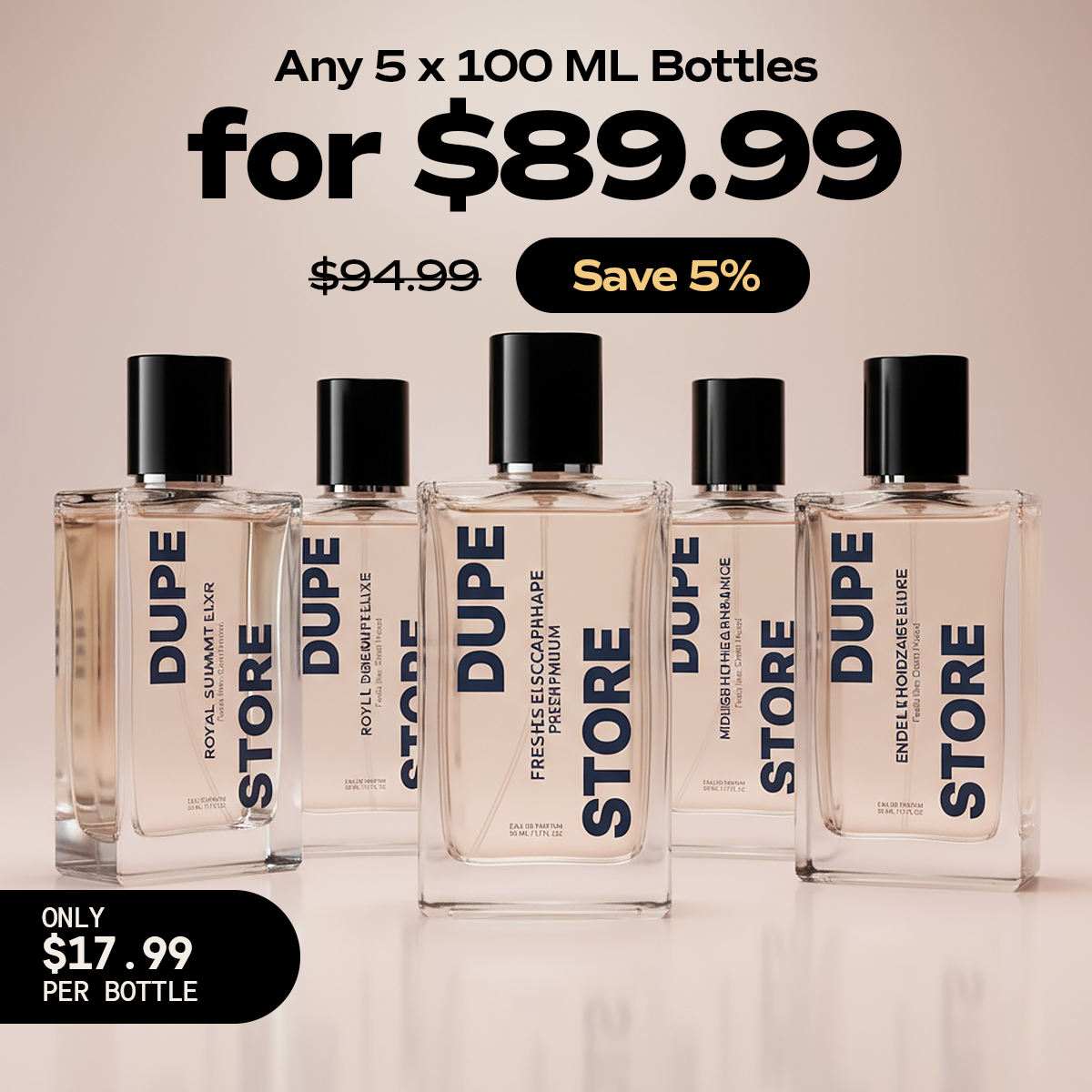 5X 100ml Perfume Bottles