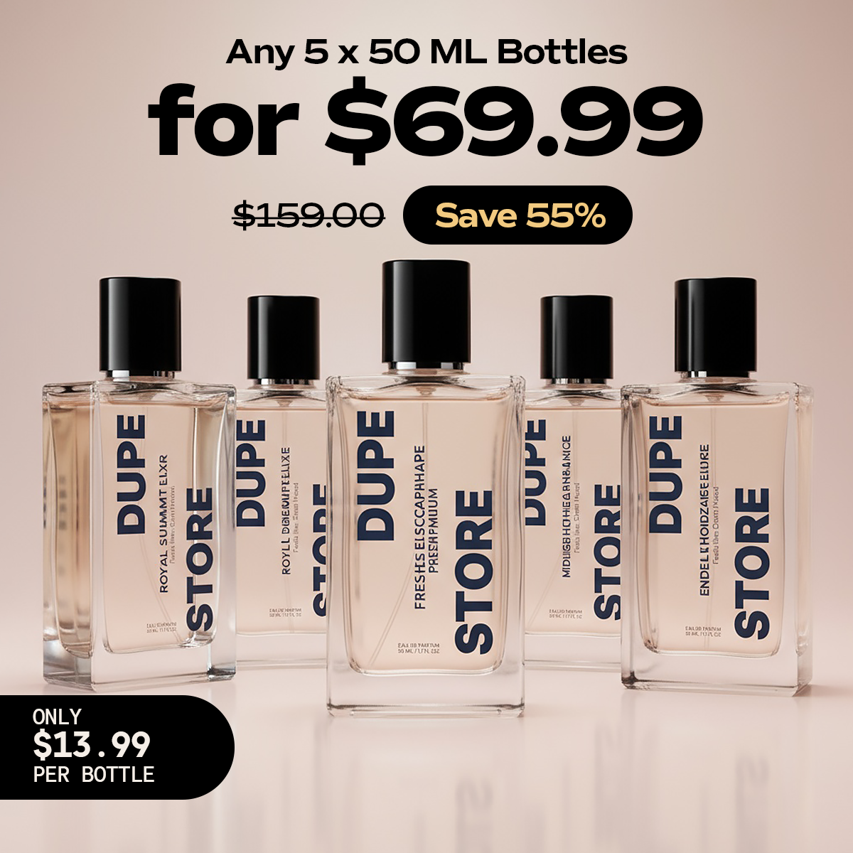 5X 50ml Perfume Bottles