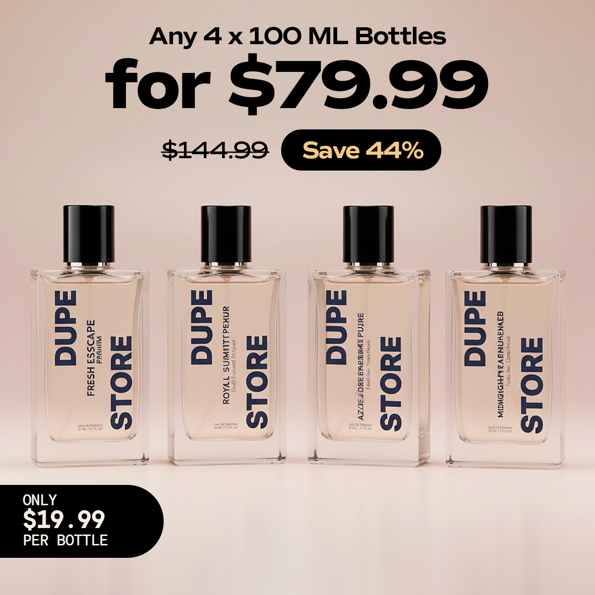 4X 100ml Perfume Bottles